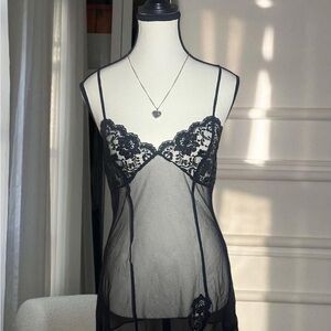 Vintage Victoria’s Secret Elegant Black Lace Chemise